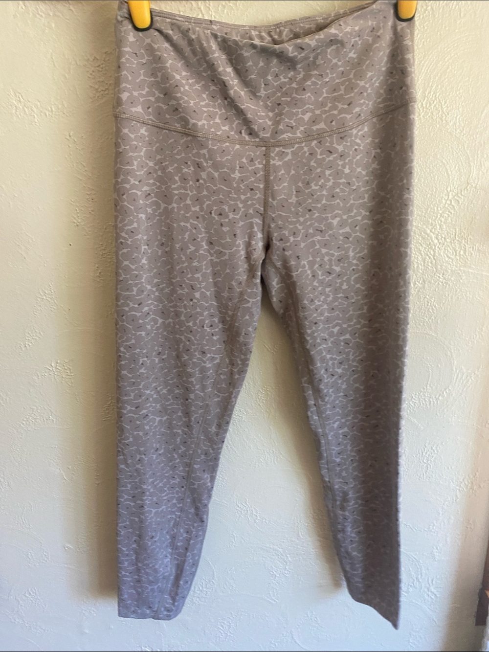 Varley Taupe Printed High-Rise Leggings